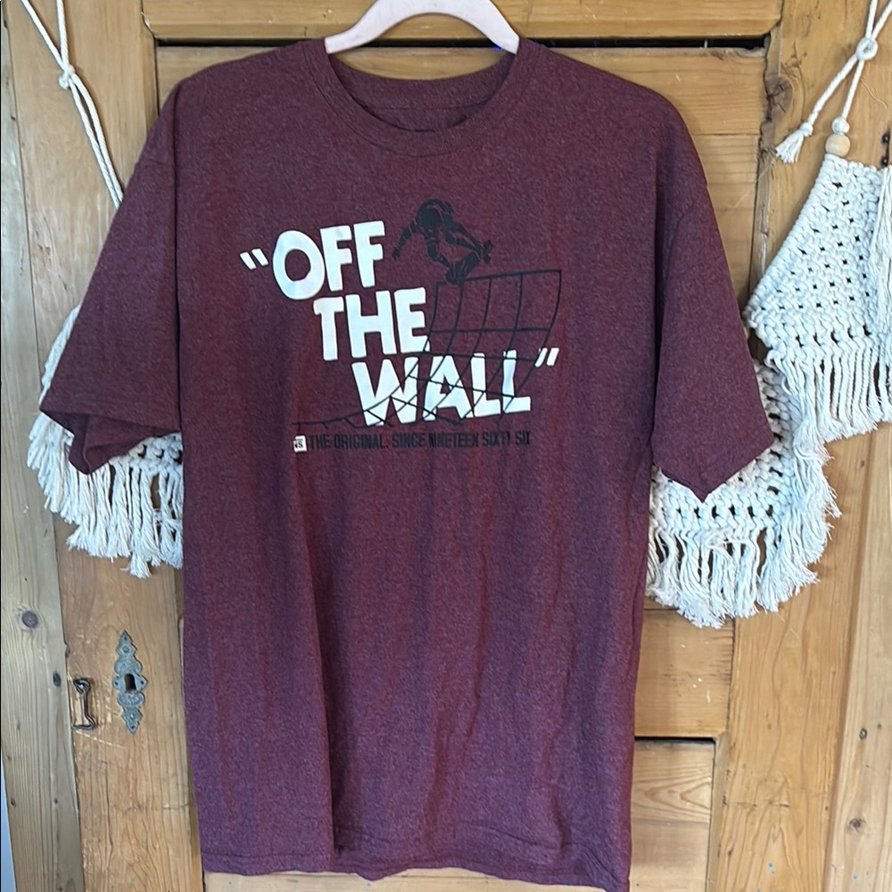 Vans Burgundy 'Off The Wall' Graphic Tee